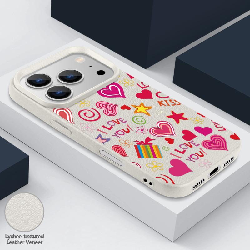 Чехол с принтом вишни для iPhone 17 18 Pro Max iPhone 16 15 14 13 Pro Max 17E Мягкая силиконовая крышка для телефона с кожаной текстурой