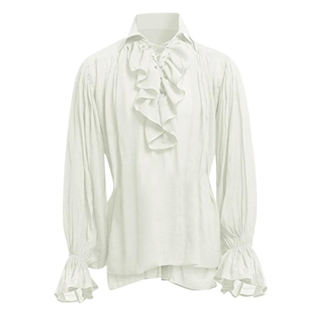 Высококачественная модная мужская повязка с длинным рукавом, готическая мужская блузка