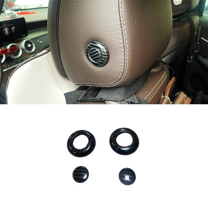 Car Headrest Adjustment Button Sequins Trim For Mercedes Benz C W205 E W213 GLC X253 2016-2018