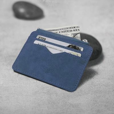 Современный кошелек для карт из искусственной кожи (синий) Тонкий кошелек для транспортной карты