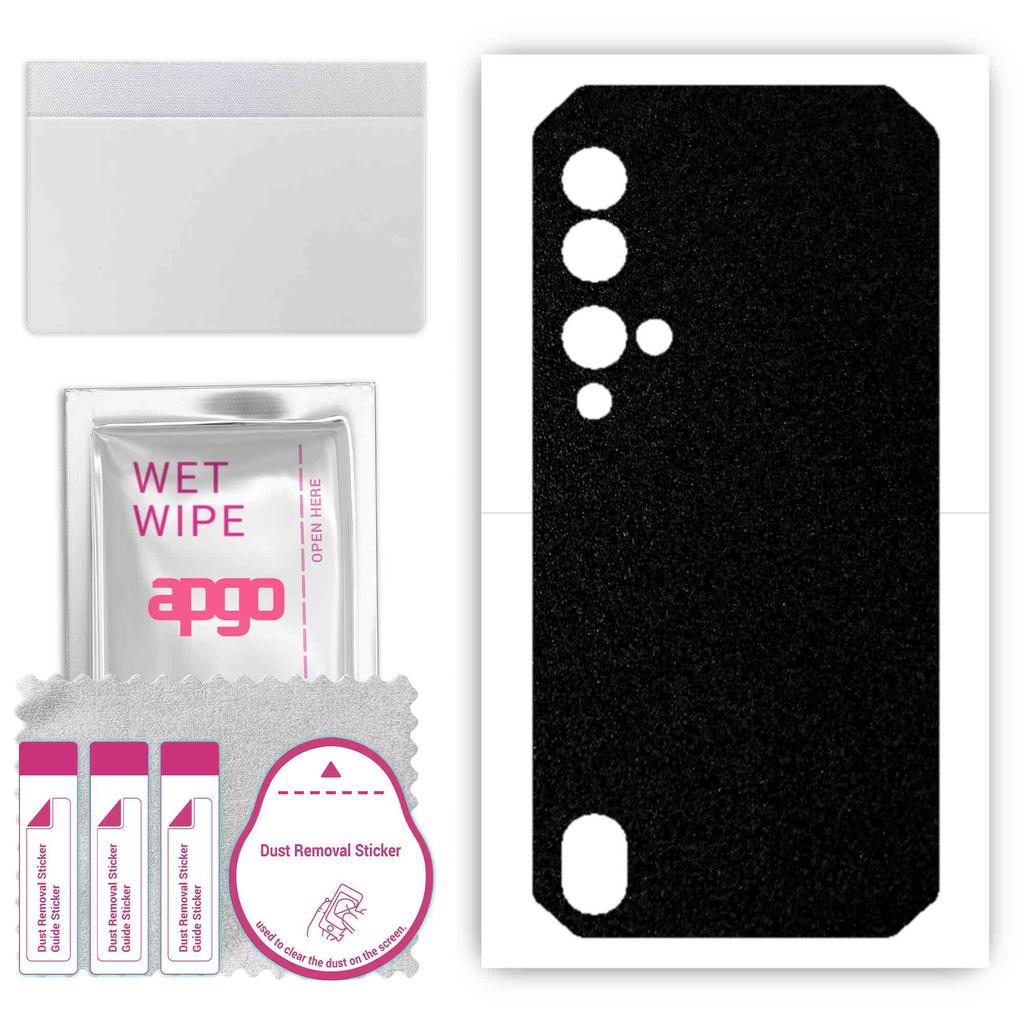 apgo Protective Skin Sticker for the Back Compatible with Blackview BV9900, Wrap Film, Foil, Vinyl - Pattern Matte Black