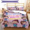 3pcs Franco Ms. Rachel Educational Adventures pattern bedding set duvet cover set includes duvet cover &pillowcases, perfect all season bedroom decora