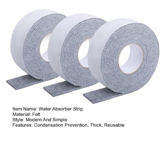 3 рулона 16,4 фута x 2 дюйма Поглотитель конденсата на окнах Толщина 5 мм Влагопоглощающая лента Полоски для поглощения конденсата на окнах