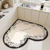 Non-Slip Absorbent PVC Floor Mats, Heart Shape Carpet, Bath Rug, Pink, Absorbs Water, Diatom Mud Pad, Valentine's Day