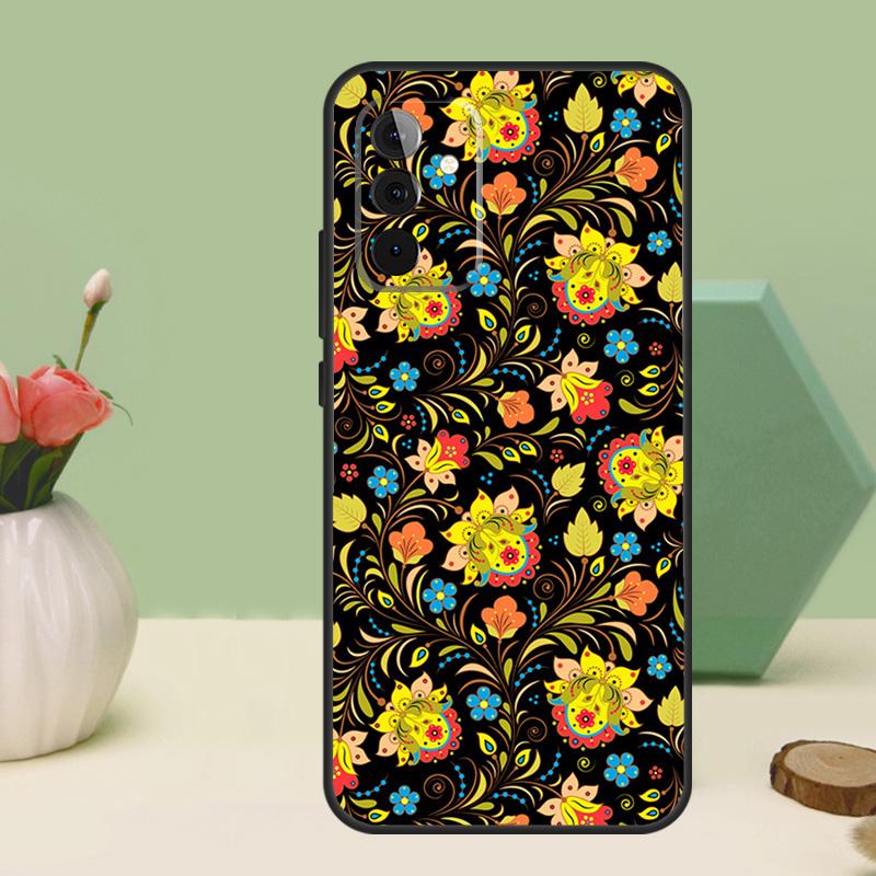 Khokhloma Russian Pattern Flower For Samsung Galaxy A16 A55 A35 A15 A32 A12 A22 A52 A54 A34 A14 A56 A36 A26 A13 A53 A06 Case