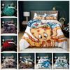 Cartoon Octopus Duvet Cover Set King Queen Size Sea Animal Bedding Set Red Blue 3D Print Microfiber Polyester Comforter Cover