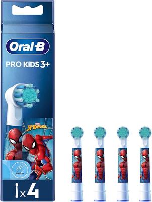 Braun Oral-B Мягкие сменные насадки для детских зубных щеток (Человек-Паук Pro Дети 3+) - Оригинальная блистерная упаковка, Набор из 4 штук [Параллельный импорт]