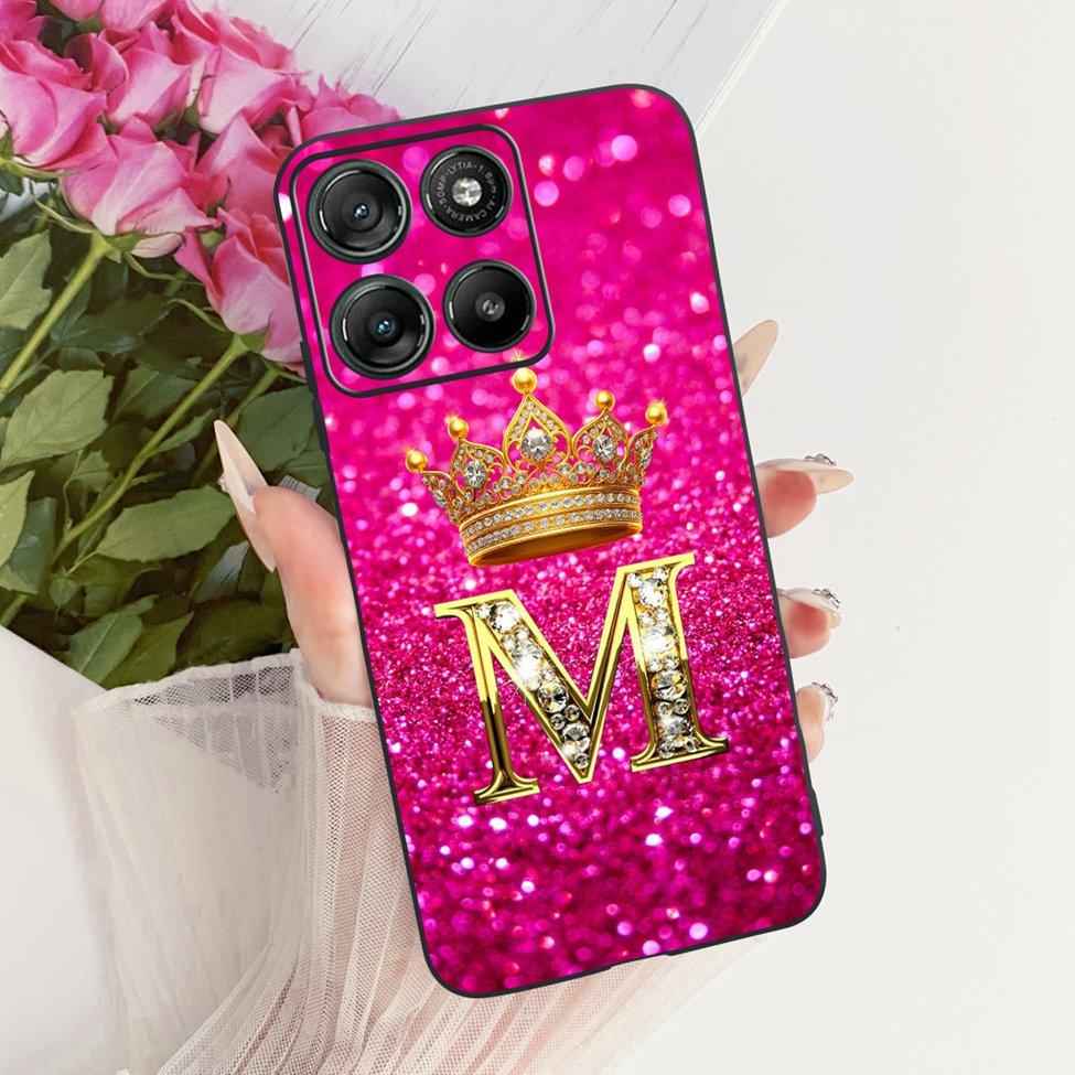 Phone Case For Moto G67 Power 5G Cover Silicone Luxury Letters Crown Soft Funda For Motorola Moto G67 Power 5G Casing