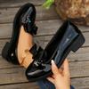 2024 Autumn Small Leather Shoes Women's British Style Patent Leather Bow Single Shoes Women's College Style Loafers Women