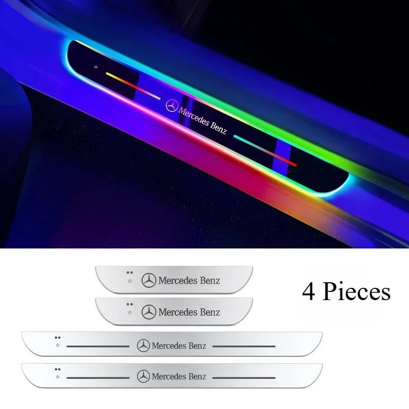 cejvaz1 2025 New For Mercedes Benz W203 W204 W212 W213 W209 W214 W222 W218 W176 Car Door Sill Light LED Welcome Pedal Projector Threshol