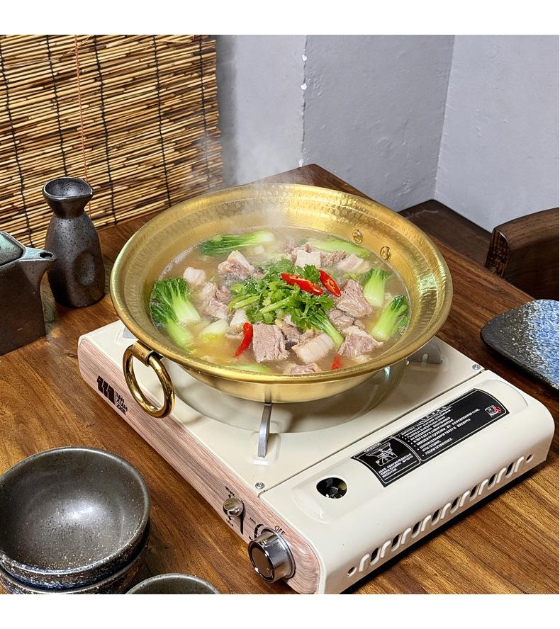 Large Capacity Stainless Steel Copper-Style Hot Pot for Mutton, Lamb, and Fish