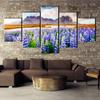 Canvas Wall Art 5 Piece HD Print Large Lupine Flowers Landscape Posters Pictures Home Decor Living Room Decoration Paintings No Frame