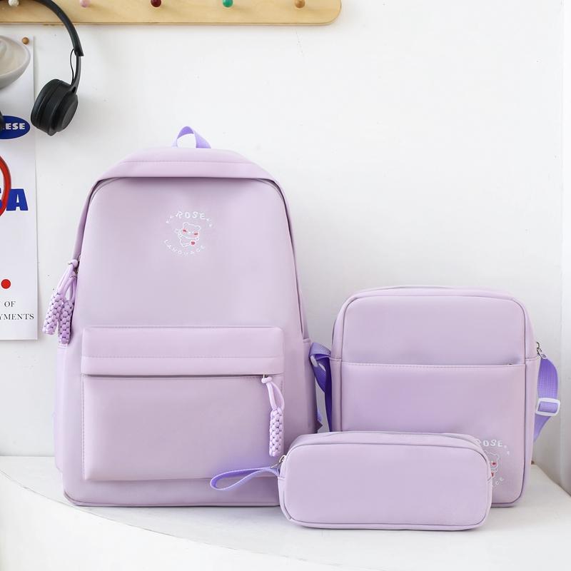 Комплект из трех рюкзаков с мультяшным принтом, школьный рюкзак для девочек, большой вместимости, для учеников начальной и средней школы