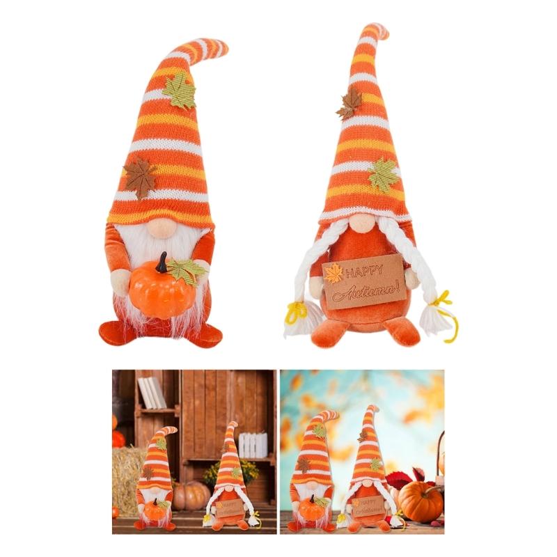 Гномы на День Благодарения, Декорации для вечеринки, Осенние гномы из плюша, Настольные украшения