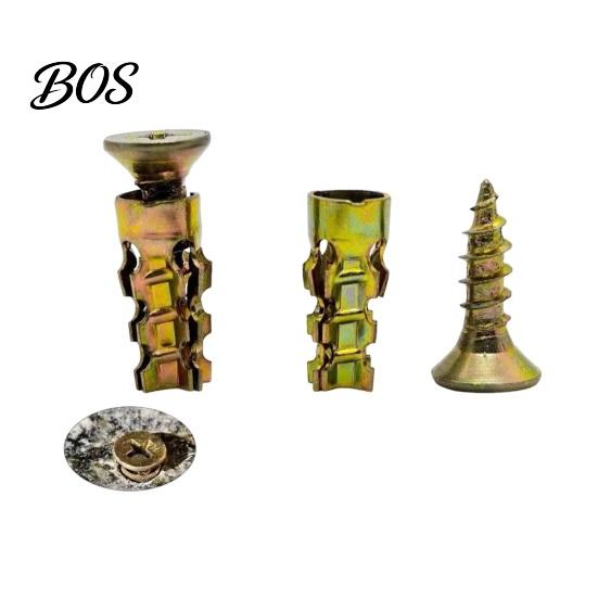 Brick Wall Expansion Screw 30 Sets 6x14mm Short Set, Heavy-Duty Metal Thread Restoration Countersunk Head Strong Grip for Cabinet Hinge Repair