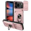 For iPhone 17 Pro Case PC+TPU Kickstand Phone Back Cover with Camera Slider