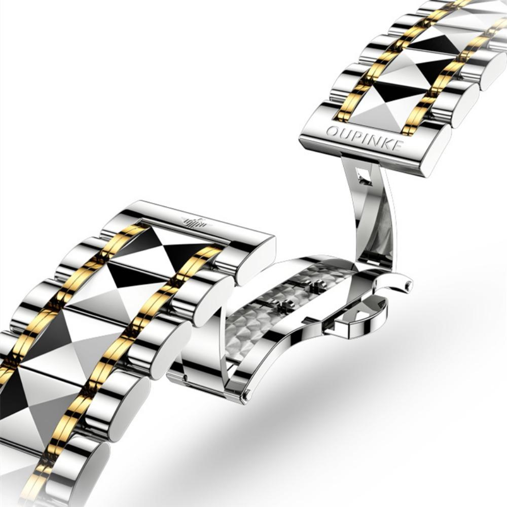 OUPINKE Мужские часы Рельефный парусный дизайн Механические часы Высококачественные часы