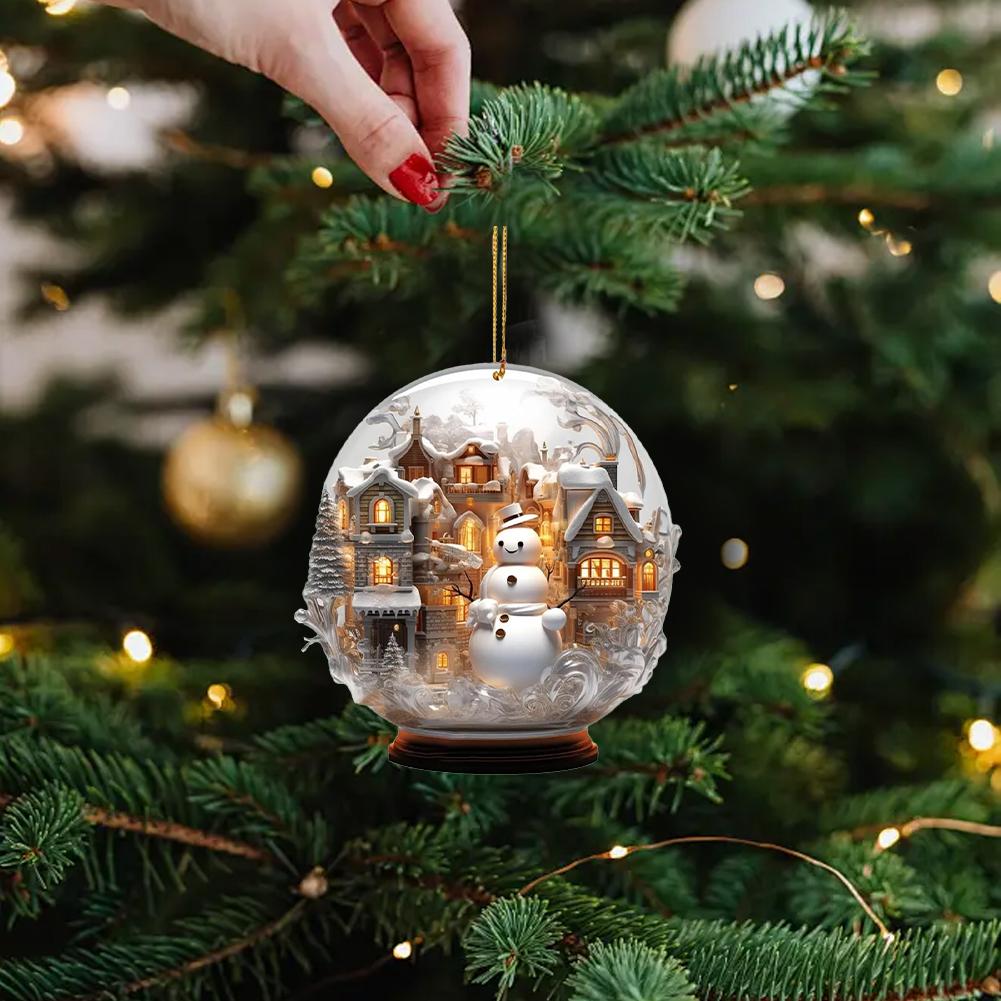 Мультяшный снеговик акриловое украшение на елку подвеска для сада легкая и праздничная вечеринка A0D0