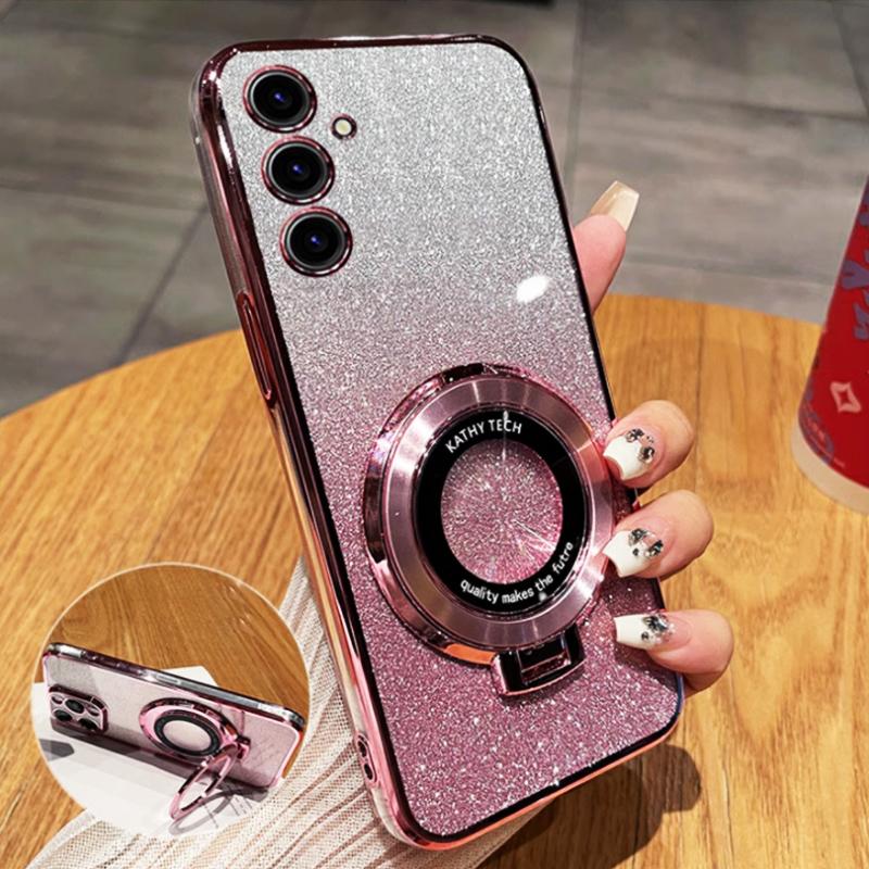 Роскошный чехол для телефона с блестящим магнитным держателем для Samsung Galaxy M13 M14 M54 M55 M23 M53 M52 M51 M31 M12 M33, чехол-кронштейн