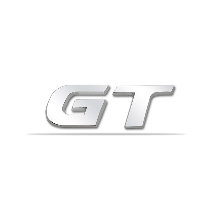 AAWI1 3D Car Sticker GT Logo Metal Emblem Badge Decals compatible compatible for 206 207 307 208 2008 RCZ GT Polo Golf 5 7 Passat B5