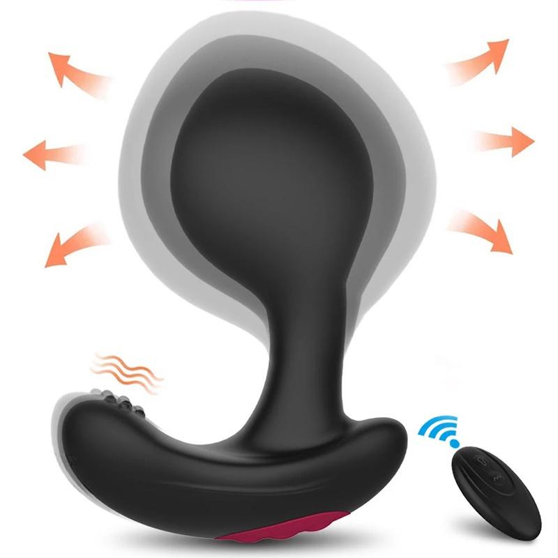 Беспроводной пульт дистанционного управления, мужской массажер простаты, вибратор, надувная анальная пробка, расширение, вибрирующие анальные секс-игрушки для мужчин и женщин