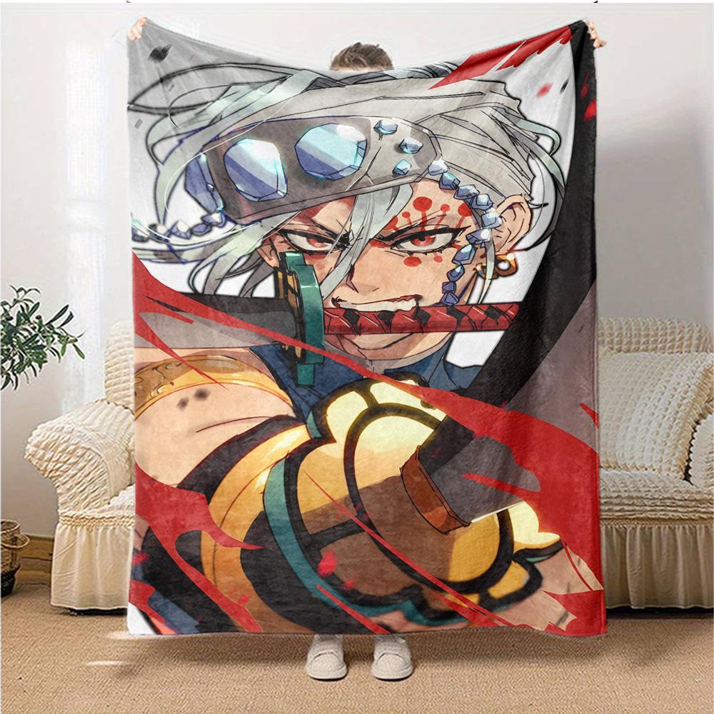 1pc Uzui Tengen Blanket, Gift, for Men and Women, Soft Blanket, Good for Sofa Bed Couch Travel, Lightweight Flannel Blanket
