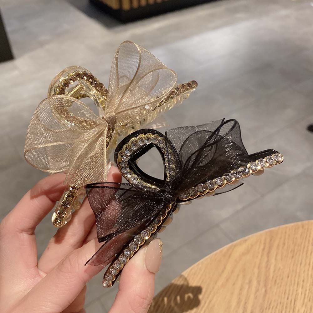 Wild Girls Net Yarn Bow Knot Korean Hair Accessories Hair Clip Hair Claw Grab Clip