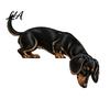 Wooden Dog Statue for Door Dachshund Topper, Cute Handcrafted Sign, Rustic Wall Art Decor Schnauzer Corner Ornament Front Porch, Indoor Outdoor