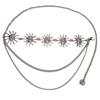 Waist Chain for Women Smiling Face Metal Sun Flower Belt Body Chain Adjustable Dress Waist Decoration