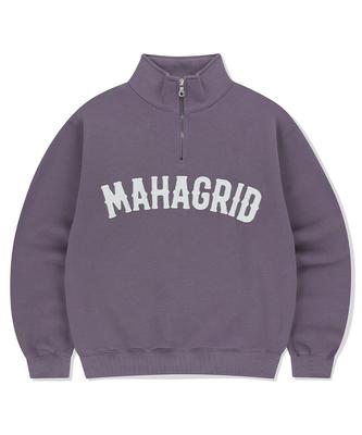 Свитшот MAHAGRID с аппликацией-логотипом-аркой, с молнией до середины, фиолетовый(Mg2Fsmm444A)