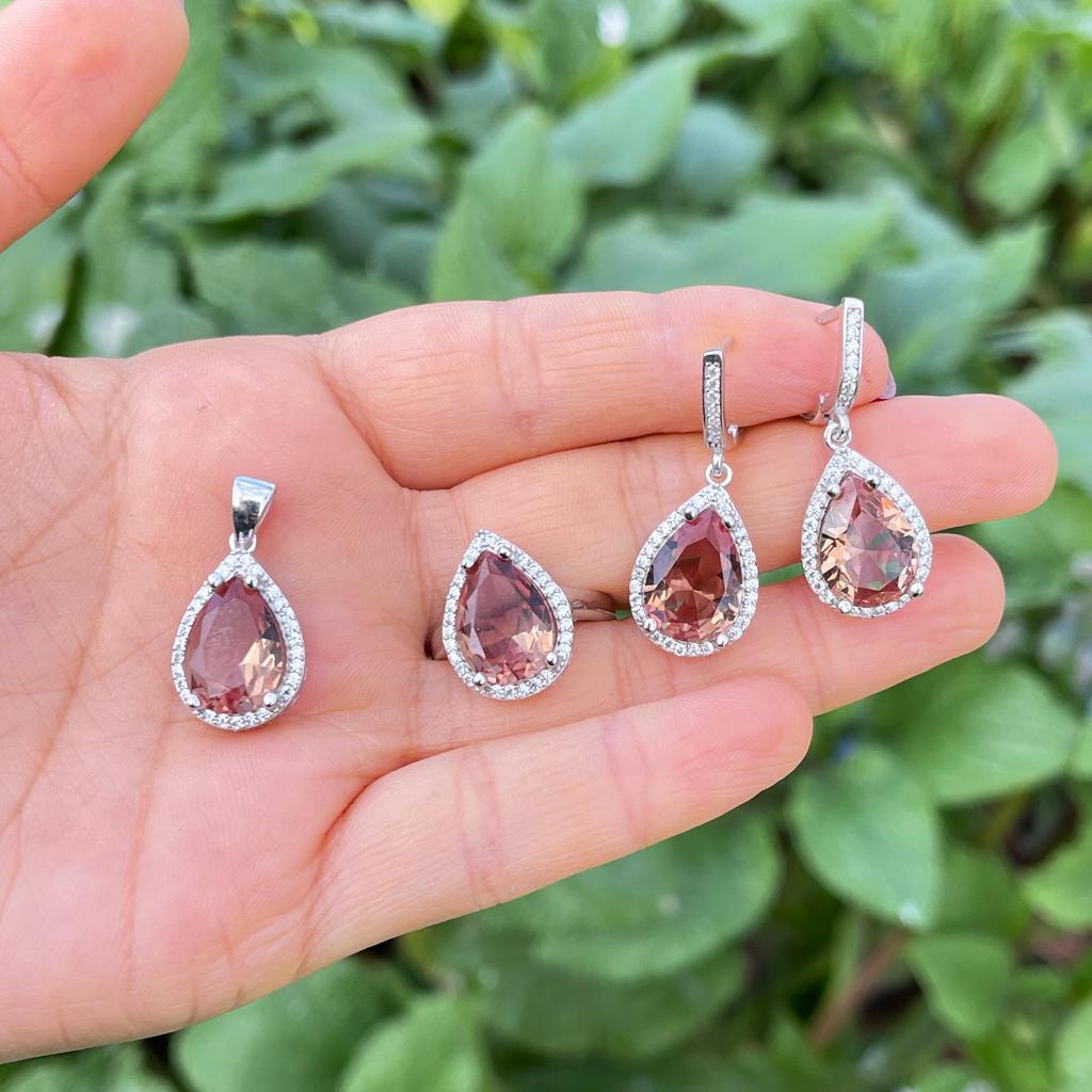 Drop Zultanite Silver Women Jewelry Set, Color Changing Set, Exquisite and Timeless, Zultanite Jewelry, 925 K