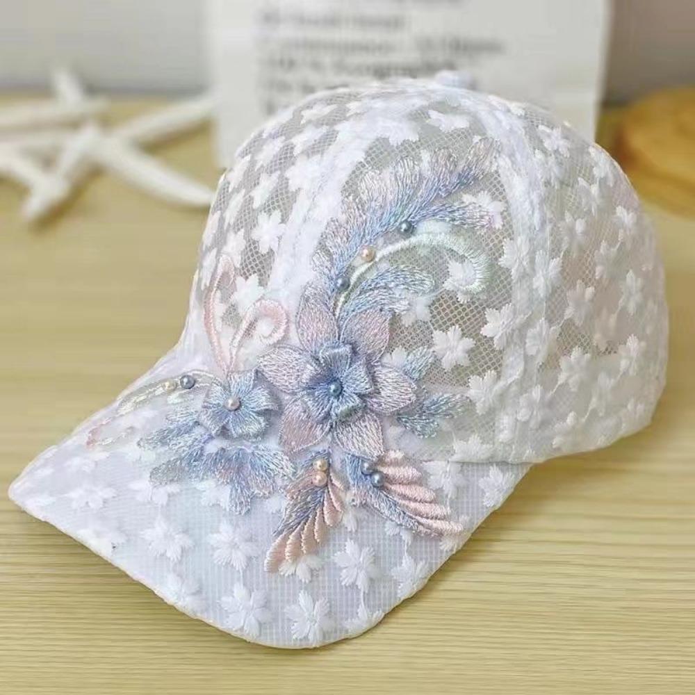 Summer Lace Baseball Cap Embroidered Flowers Sunscreen Hat New Rebound Cap For Women Girls