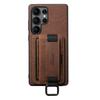 SUTENI H13 Чехол для Samsung Galaxy S25 Ultra Кожа с текстурой личи + ТПУ + Поликарбонатная крышка с держателем для карт и подставкой