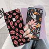 Black Soft Phone Case For Samsung Galaxy A02 A01 A70 A50 A40 A10s A02s A03s A04s A10 A03 Core A04 A20e Flower Leaf Cover