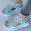 Women's Sandals Mix Color Wedges Heels Sandals Summer Shoes Woman Heeled Sandals Platform Summer Shoes Women Block Footwear