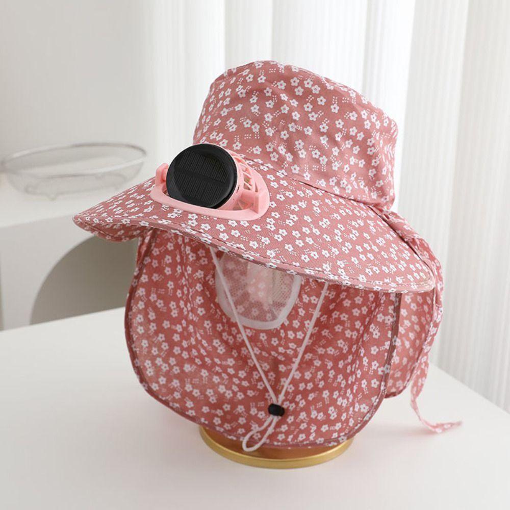 Breathable Solar Fan Hat Elastic Summer Fan Visor Cap Gift Cooling Sunshade Hat Hot Weather