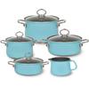 Набор эмалированной посуды Nouvelle crystal blue, 5 предметов (0584-037)