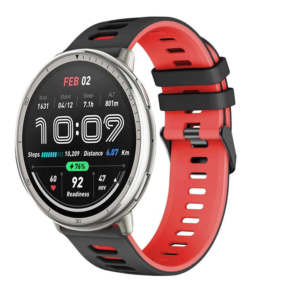 Силиконовый ремешок 20 мм 22 мм для Amazfit Active 2/GTS 4 Mini Cheetah Круглый мягкий браслет для Amazfit GTR/Balance/Bip 6 5/Stratos Ремень