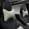 1pcs Car Neck Pillows Both Side Pu Leather Pack Headrest For Head Pain Relief Filled Fiber Universal Car Pillow
