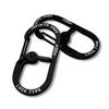 Set of 2 Mini Locking for and Outdoor Activities Carabiners, One-Touch Open/Close, Ultra-Lightweight Aluminum, Black, Hiking, Camping,