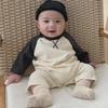 Stylish Long-Sleeve Korean Newborn Jumpsuit for Boys & Girls - Comfortable Spring/Autumn Wear