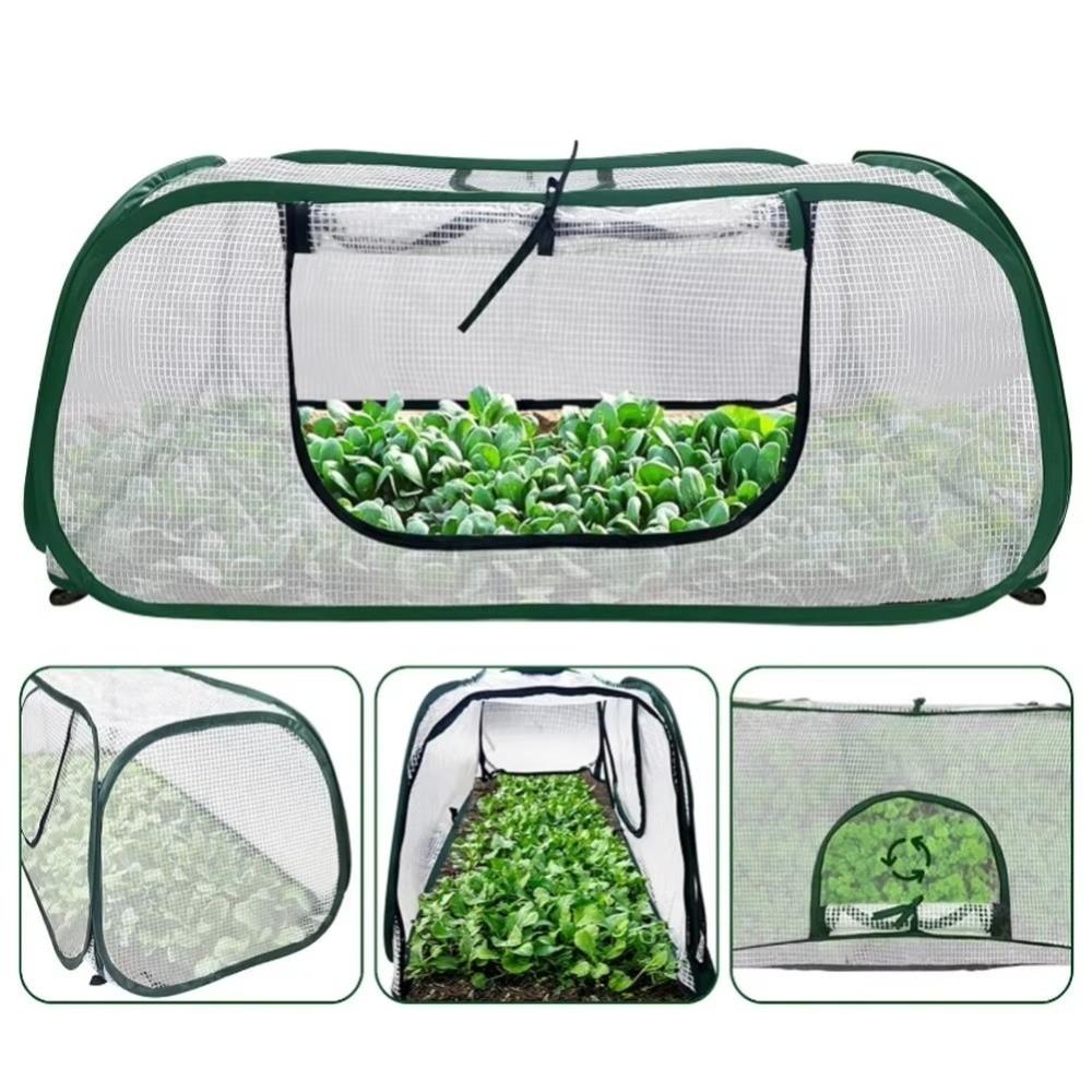 Insulated Plant Cover Pop Up Plant Netting Clear PVC Plant Protector Cage Vegetable Beds