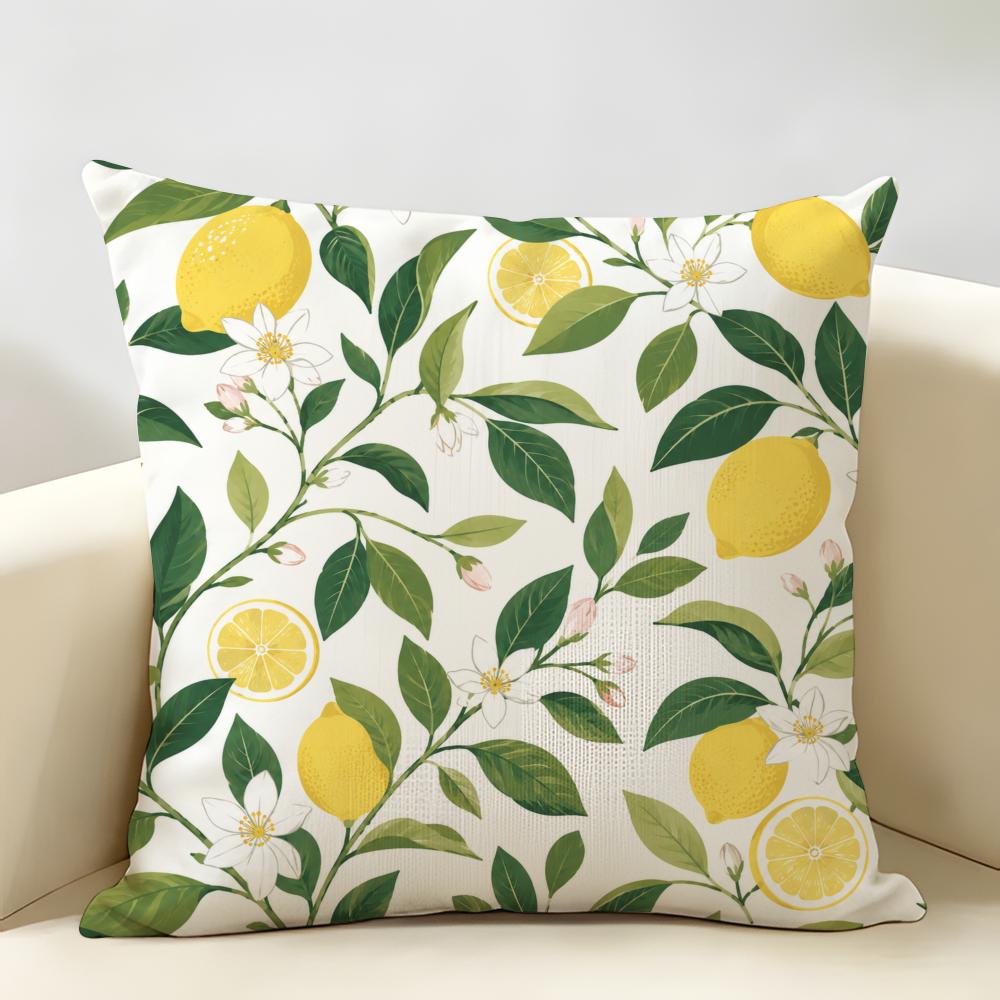 Schumacher Citrus Garden Cushion Cover Durable Hypoallergenic Organic Linen Short Pillow Cover Washable