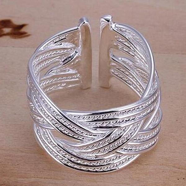 Women's Silvery Claw Ring Woven Mesh Style Jewelry Gift US 8 ARI