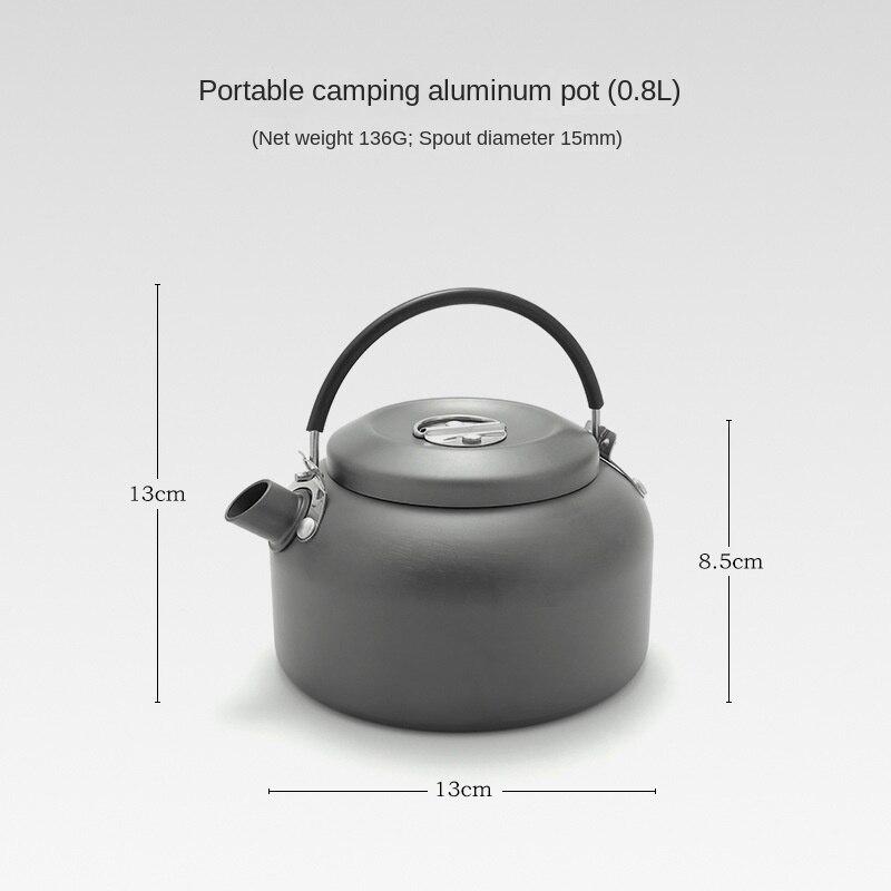 Outdoor Camping Kettle 1.4L Home Tea Making Kettle Camping Large Kettle 0.8L Portable Camping Aluminum Kettle