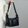 Underarm Bag Women's Bag Cool Drag Style Single Shoulder Underarm Stick Bag  Leather Zipper Single Shoulder Handbag