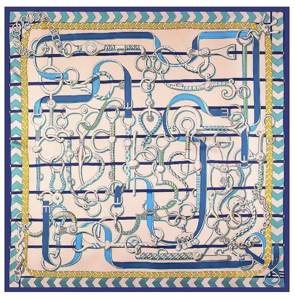 New Belt Saddle 130cm Square Scarf Luxury Brand Scarves For Ladies Twill Silk Scarf Woman Kerchief Shawl Scarves For Ladies