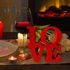Valentine's Day LOVE Table Sign Wooden Love Letter Desktop Decoration Home Office Red Love Block Home Party Wedding Anniversary Ornament