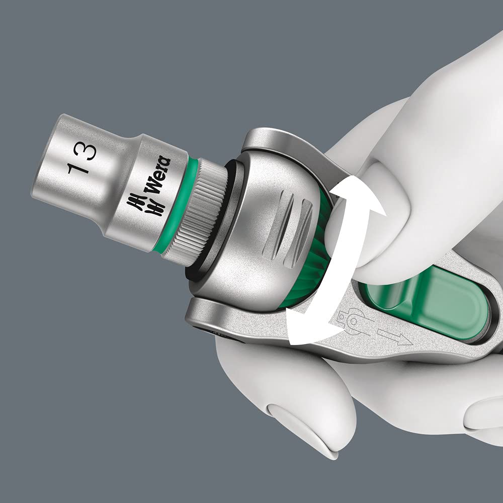 WERA 05003500001 Трещотка Zyklop Speed с свободно вращающейся головкой 8000 A Японская 1/4" [Официальный импорт]