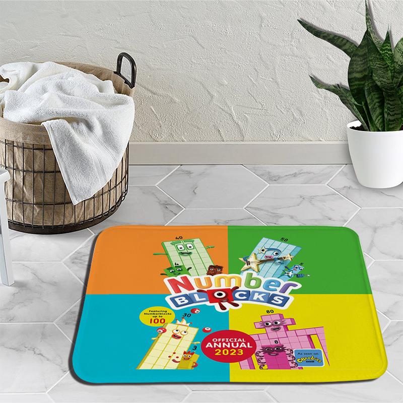 Коврики с цифровыми блоками с героями мультфильмов для спальни, плюшевые коврики с цифрами, коврики из фильмов, прикроватные коврики, нескользящие напольные коврики